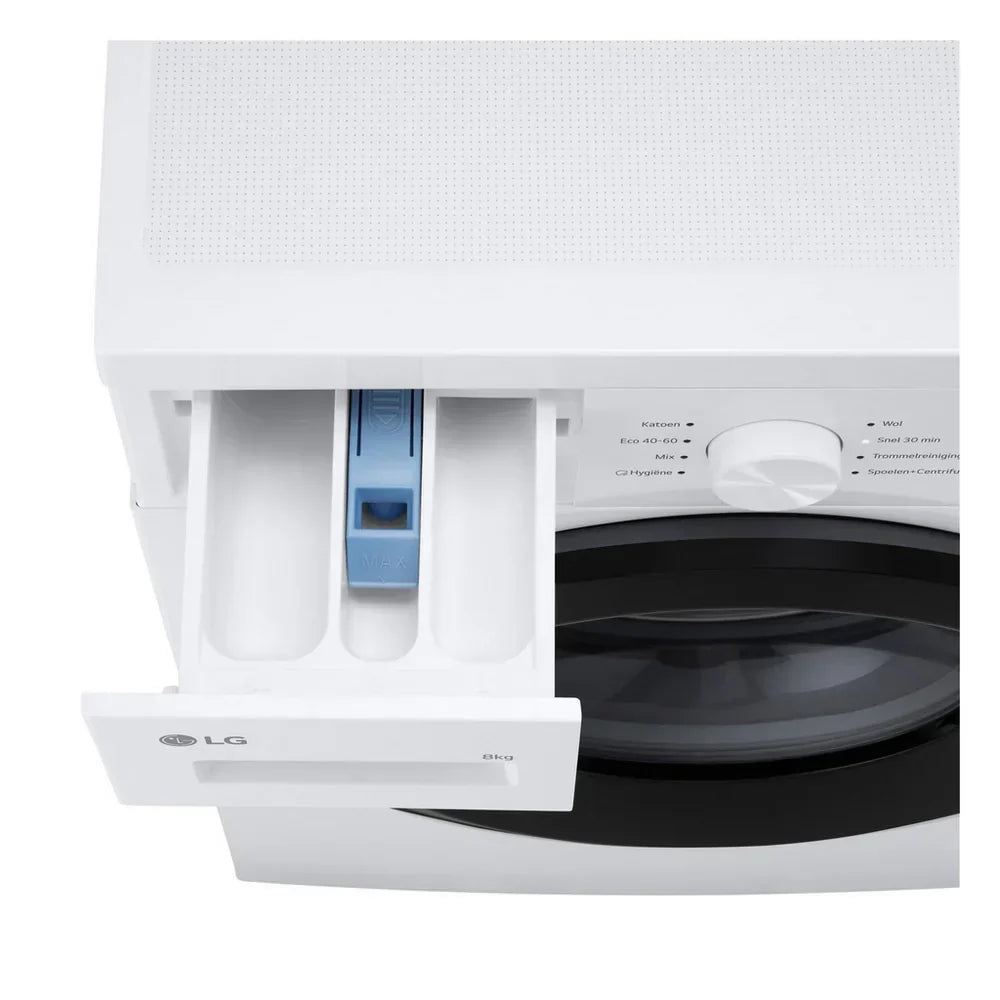 LG F4A10S8NWK 8kg 1400 Spin Front Load Washing Machine White - A Rated