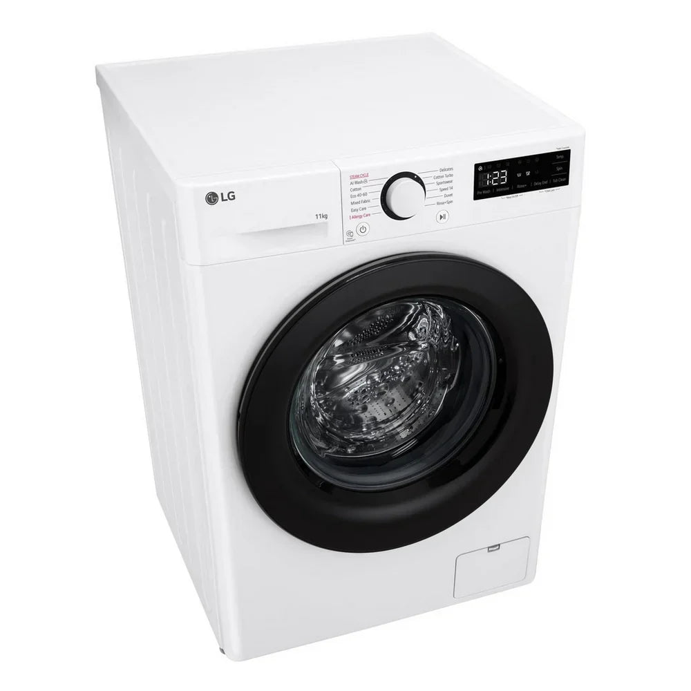 LG F4Y511WBLN1 11kg Steam 1400 Spin Freestanding Front Load Washing Machine White - A Rated